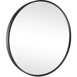 Costway miroir mural hd rond 60 cm scandinave cadre noir en aluminium pour entr�e salle de bain salon ...