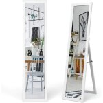 Costway miroir sur pied / mural psych� miroir autoportant rectangulaire 155 x 37 cm style scandinave ...
