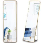 Costway miroir sur pied psych miroir 2 en 1 autoportant mural avec support en acier dor avec film protecteur ...