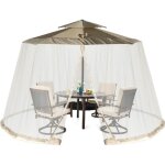 Costway moustiquaire cylindrique pour parasol / tonnelle 25 - 3m avec 2 portes double fermeture clair ...