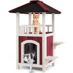 Costway niche en bois - toit en asphalte balcon - maison pour chat - rideau de pluie plates - formes ... Costway niche en bois - toit en asphalte balcon - maison pour chat - rideau de pluie plates - formes ...