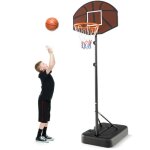 Costway panier de basket - ball sur pied - hauteur 172 - 200 cm - panneau incassable - base remplissable ...