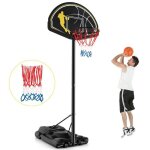 Costway panier de basket - ball sur pied portable rglable 130  305 cm roues et base remplissablepanneau ...