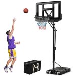 Costway panier de basket sur pied portable - 2 roulettes - rglable 143 - 305 cm - anneau arrire 111 ...