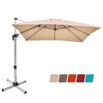 Costway parasol déporté carré 3m avec base en croix poteau en aluminium rotatif à 360° manivelle inclinable ... Costway parasol déporté carré 3m avec base en croix poteau en aluminium rotatif à 360° manivelle inclinable ...