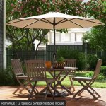 Costway parasol d�port� inclinable de jardin dia. 270cm avec toile polyester imperm�able et baleines ...