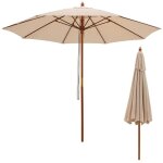 Costway parasol de jardin pliable 29m avec mécanisme de poulie à corde poteau en bois 8 baleines en fibre ... Costway parasol de jardin pliable 29m avec mécanisme de poulie à corde poteau en bois 8 baleines en fibre ...