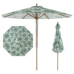 Costway parasol de plage ext�rieur ?270 cm inclinable sans pied - 3 hauteurs r�glables - 8 baleines - ...