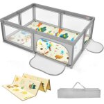 Costway parc bébé 205x147x685cm avec tapis de jeu pliable en mousse xpe porte de sécurité 50 balles colorées ... Costway parc bébé 205x147x685cm avec tapis de jeu pliable en mousse xpe porte de sécurité 50 balles colorées ...