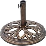 Costway pied de parasol diam�tre 45cm en fonte pour colonne de parapluie 38mm / 48mm int�rieure et ext�rieure ...