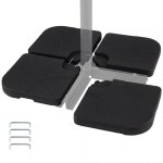 Pied de parasol d�port� costway 4 pi�ces 74 kg remplissable deau ou sable avec goupilles de verrouillage ...