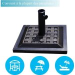 Pied de parasol costway pour pour m�t � 38mm ou 48mm forme carr� convient pour balcon jardin plage bronze ...
