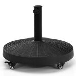 Pied de parasol � roulettes costway ?52cm 23kg socle parasol ext�rieur pour m�ts de parasol 38 / 48 mm ...