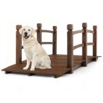 Costway pont de jardin en sapin carbonis 171 x 765 x 585 cm charge max 180kg avec garde - corps de scuritpo ...