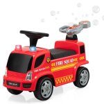 Costway porteur - camion de pompiers pour enfants musique phares sirne klaxon 18 - 36 mois rouge