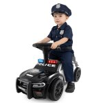 Costway porteur enfants avec lumi�res clignotantes musique et sir�ne coffre � jouets sous si�ge charge ...