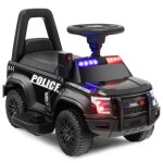Costway porteur pour enfants avec mgaphone & autocollant de police musique rangement sous le sige jouet ...