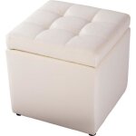 Costway pouf coffre tabouret sige de rangement repose - pied - 64 l - 40 x 40 x 40cm en pu noir gagner ...