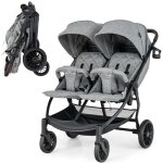 Poussette double 0 - 3 ans pliage  un bouton costway cte  cte - dossier rglable - auvent  5 niveaux ...