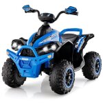 Costway quad electrique pour enfants 12v7ah led musique pdale klaxon 3 - 4 km / h pour enfants de 3 ...