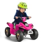 Costway quad electriques pour enfant 6 v 45 km / h max. voiture buggy pour enfants de 3ans + rose