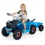 Costway quad electrique pour enfants 6v 4. 5ah avec remorque amovible 6 roues antid�rapantes & bouton ...
