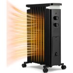 Costway radiateur bain dhuile 1500w 3 puissances schoir rtractable thermostat intgr double protection ...