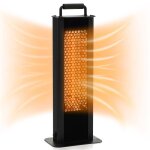 Costway radiateur electrique infrarouge mobile 1200w 5m chauffage dappoint double face etanche ip65 ...