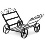 Costway range bches pour bois de chemine 4 roues pratiques 48 x 41 x 28 cm en acier charge 50 kg intrieure ...