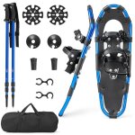 Raquettes  neige 21?? costway - en aluminium - btons de ski rtractables - sac de transport - fixation ...