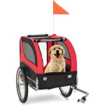 Costway remorque de v�lo pour animaux de compagnie jusqu� 40 kg avec roues de 50 cm et toit ouvrant pour ...