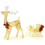 Costway renne lumineux avec traîneau - 100 lumières blanches chaudes - décoration led de noël intérieur ... Costway renne lumineux avec traîneau - 100 lumières blanches chaudes - décoration led de noël intérieur ...