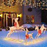 Costway renne de noël 3pcs avec 255 lumières led blanches chaudes tissu parsemé de paillettes décoration ... Costway renne de noël 3pcs avec 255 lumières led blanches chaudes tissu parsemé de paillettes décoration ...