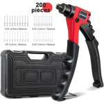 Costway riveteuse  main avec 200 rivets 4 embouts de rivets interchangeables 24 mm 32 mm 4 mm et 48 ...