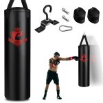 Costway sac de boxe frappe rempli �30cm 28 5kg - gants de boxe - bandages de protection - sac rangement ...