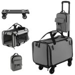 Costway sac de transport  roulettes pour chien chat trolley chariot pour animaux avec poigne tlescopique ...