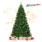 Costway sapin de no�l artificiel 225cm aiguilles en pvc avec 1346 branches pied m�tallique solidepour ...