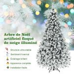 Sapin de noël artificiel led 225cm costway - 450 lumières blanc chaud - 1010 branches pvc floqué neige ... Sapin de noël artificiel led 225cm costway - 450 lumières blanc chaud - 1010 branches pvc floqué neige ...