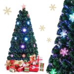 Costway sapin de noël artificiel led lumineux 150cm fibre optique couleur lumière variable avec etoile ... Costway sapin de noël artificiel led lumineux 150cm fibre optique couleur lumière variable avec etoile ...