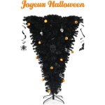 Costway sapin de nol artificiel noir 180 cm invers arbre dhalloween avec 270 lumires led violettes ...