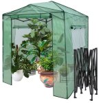 Costway serre de jardin 10 m escamotable portable avec 2 fentres dobservation 2 portes  double fermeture ...