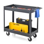Costway servantes d?atelier mobiles chariot � outils 2 etages avec poign�e charge 100 kg en m�tal pour ...