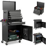 Costway servante datelier outils 4 tiroirs compartiment amovible etagre rglable doublure antidrapante ...
