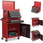 Costway servante datelier outils 4 tiroirs compartiment etagre rglable doublure antidrapante roues ...