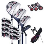Costway set de golf 11 clubs - droitier hommes - driverbois de parcourshybride5 fersputter - sac trpied ...