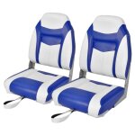 Costway si�ge de bateau pliante 2 pi�ces � dossier avec coussin en cuir pvc charni�res flexibles 4 vis ...