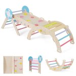 Costway station de jeu 8 en 1 jouet montessori parcours motricit� b�b� 1 ans + en bois massif th�me nautique ...