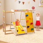 Costway station de jeu int�rieure 6 en 1 jeu deveil montessori parcours motricit� pour 3 � 14 ans color�e ...