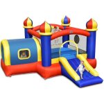 Costway structure gonflable pour enfants long toboggan petite maison panier de basket - ball et cible ...