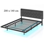 Costway structure de lit flottant 200 x 140 cm avec led contrôle intelligent app tête de lit réglable ... Costway structure de lit flottant 200 x 140 cm avec led contrôle intelligent app tête de lit réglable ...